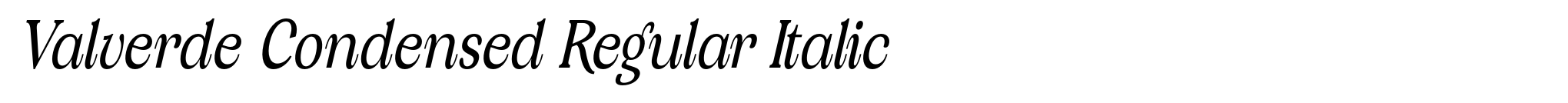 Valverde Condensed Regular Italic image